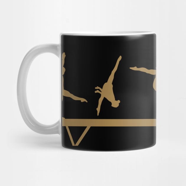 Gymnast Beam Gold Silhouette by FlexiblePeople